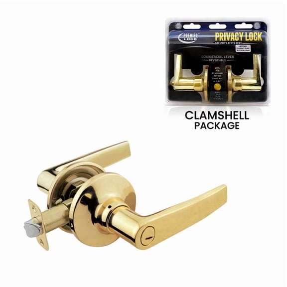 Premier Lock Brass Decorative Commercial Privacy Lever