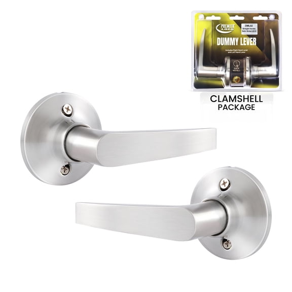 Premier Lock Dummy Lever Handle, Stainless Steel, 2-Pack