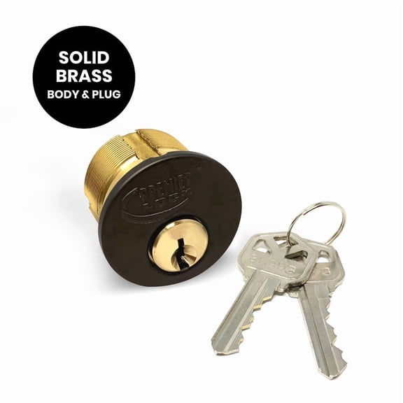 Premier Lock Matte Black 1-Inch Mortise Cylinder, KW1 KA2