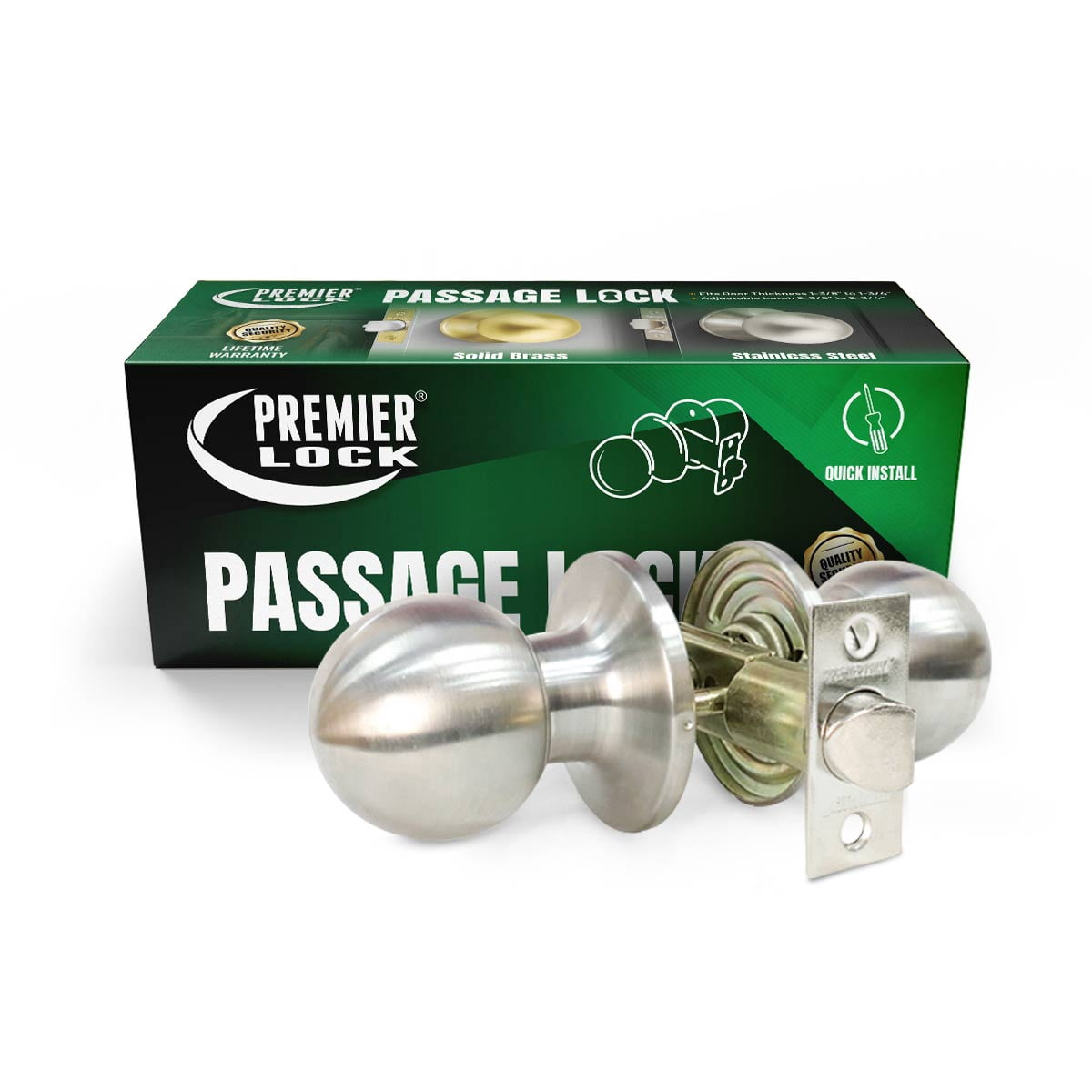 Premier Lock Matte Black Tulip Privacy Door Knob