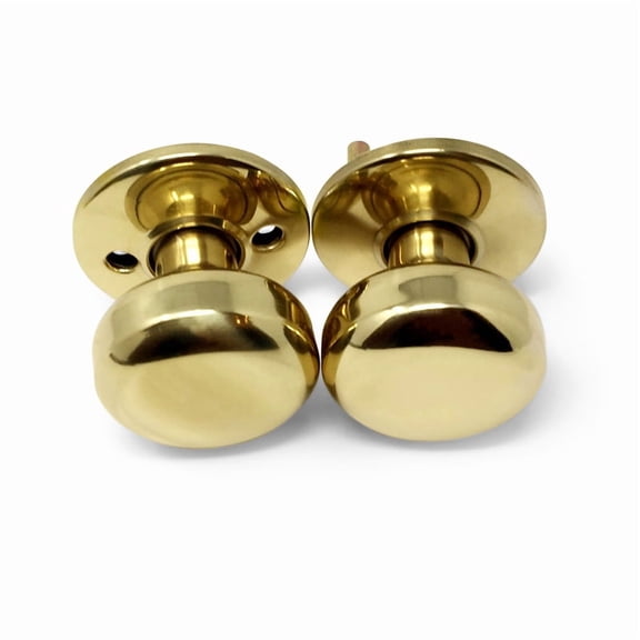 Premier Lock Polished Brass Mortise Gate Lock Knob Set with Spring