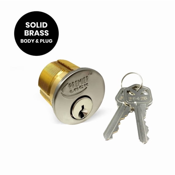 Premier Lock Silver 1" Mortise Cylinder 2 KW1 Keys KA2 1pc