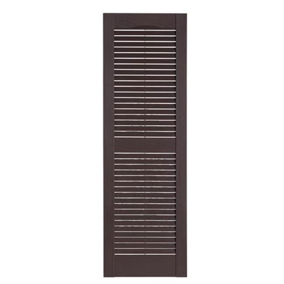 Premier Louver Exterior Decorative Shutter, Sienna Brown - 15 x 47 in.