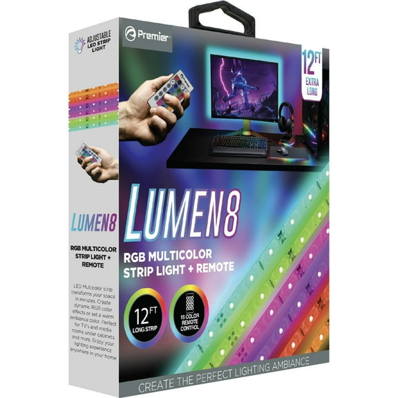 Premier Lumen8 12 ft USB Powered Color Changing LED Light Rope & String