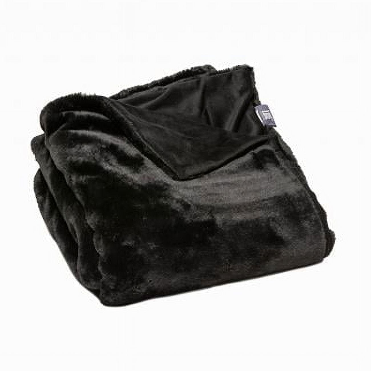 Premier Luxury Black Super Soft Faux Fur Throw Blanket