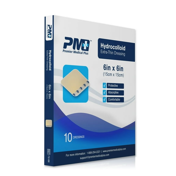 Premier Medical Hydrocolloid Extra Thin Bordered Dressing 6x6 (10 Pk)