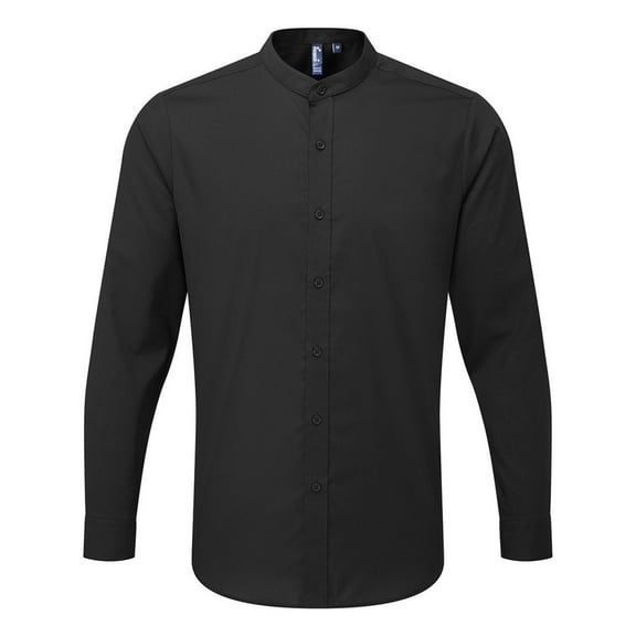 Premier Mens Banded Collar Long-Sleeved Formal Shirt