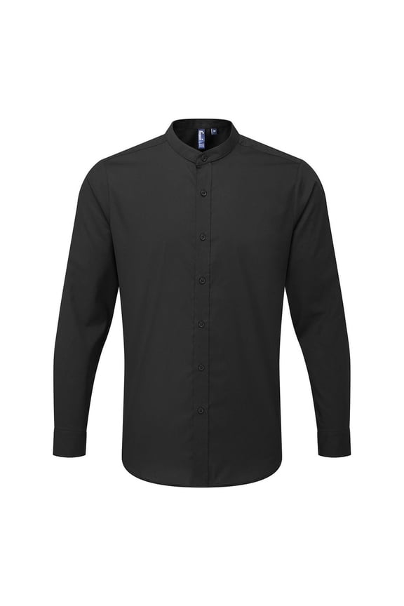 Premier Mens Banded Collar Long-Sleeved Formal Shirt