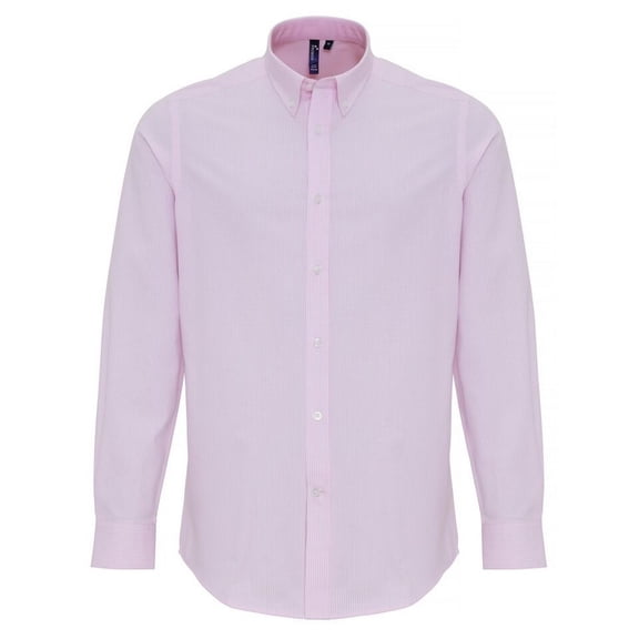Premier Mens Cotton Rich Oxford Stripe Shirt