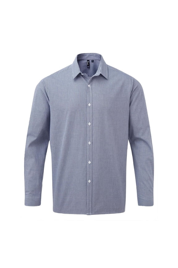Mens Gingham Long-Sleeved Shirt