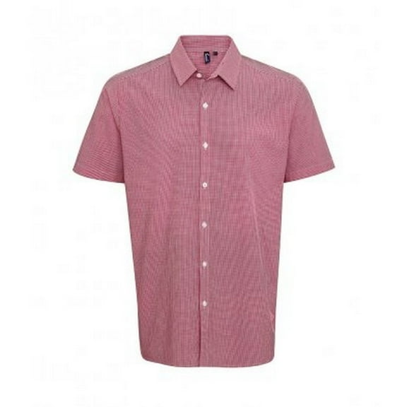 Premier Mens Gingham Short Sleeve Shirt