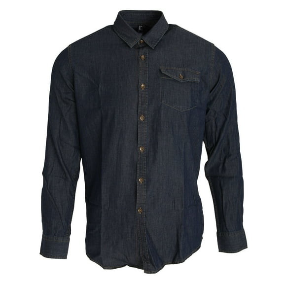 Premier Mens Jeans Stitch Long Sleeve Denim Shirt