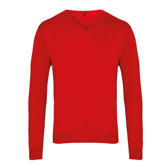 Premier Mens Knitted Cotton Acrylic V Neck Sweatshirt