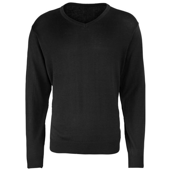 Premier Mens Knitted Cotton Acrylic V Neck Sweatshirt