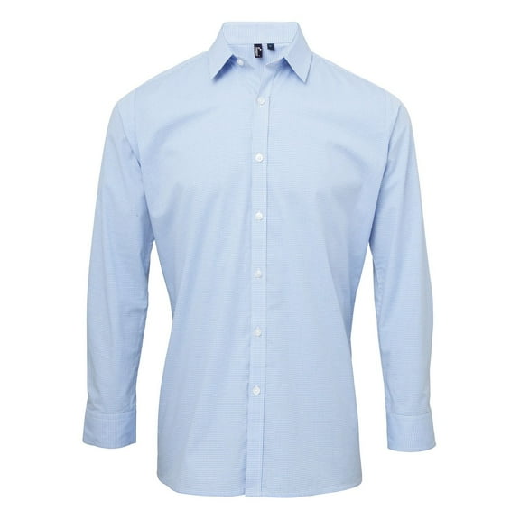 Premier Mens Microcheck Long Sleeve Shirt