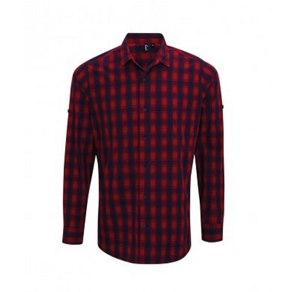 Premier Mens Mulligan Check Long Sleeve Shirt