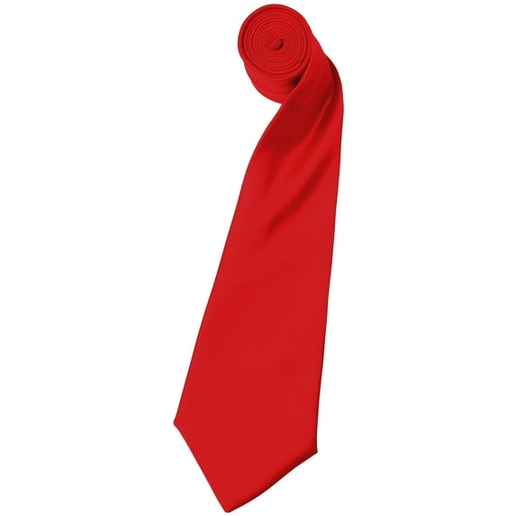 Premier Mens Plain Satin Tie (Narrow Blade) (Pack of 2)