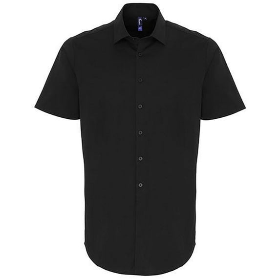 Premier Mens Poplin Stretch Short-Sleeved Shirt
