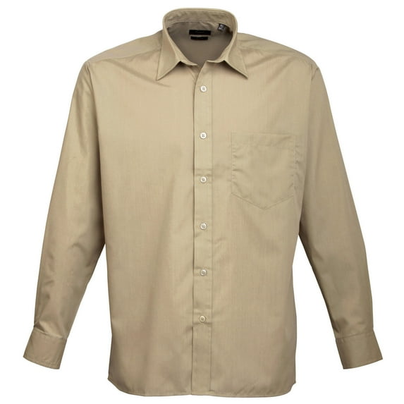 Premier Mens Premier Poplin Long-Sleeved Formal Shirt