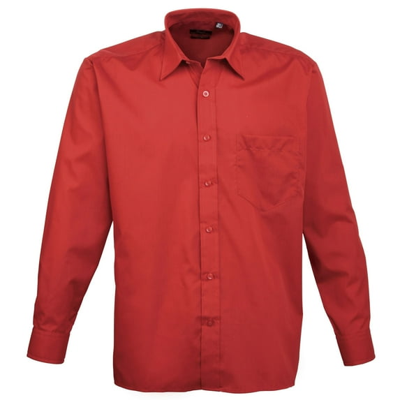 Premier Mens Premier Poplin Long-Sleeved Formal Shirt