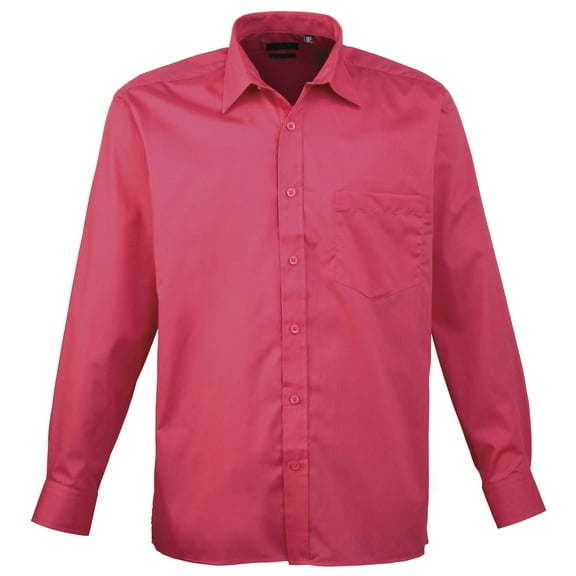 Premier Mens Premier Poplin Long-Sleeved Formal Shirt