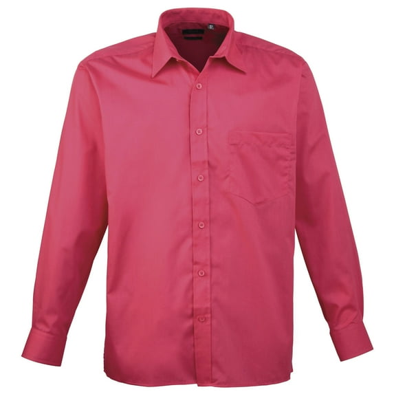 Premier Mens Premier Poplin Long-Sleeved Formal Shirt