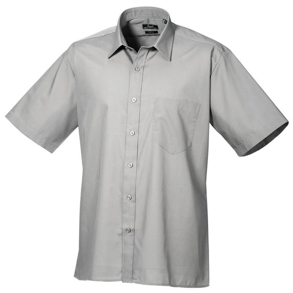 Premier Mens Short Sleeve Formal Poplin Plain Work Shirt