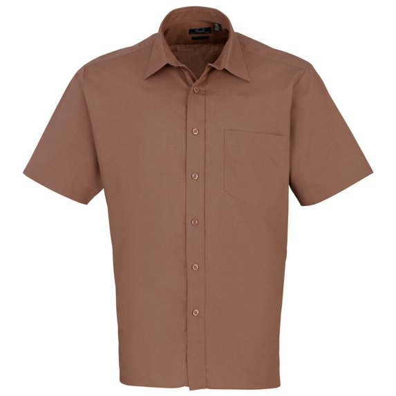 Premier Mens Short Sleeve Formal Poplin Plain Work Shirt