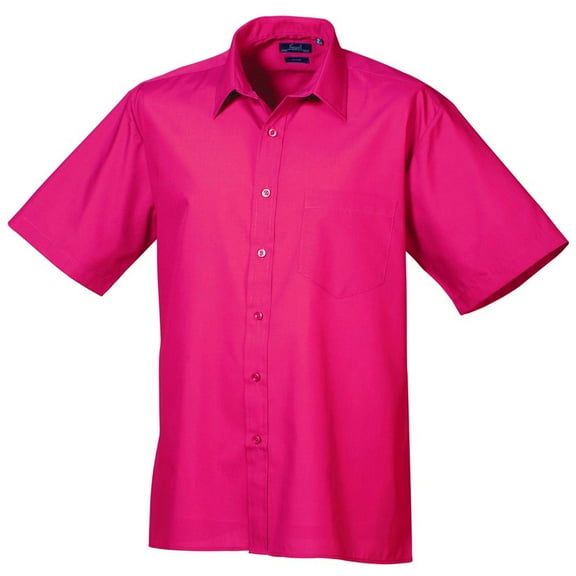 Premier Mens Short Sleeve Formal Poplin Plain Work Shirt
