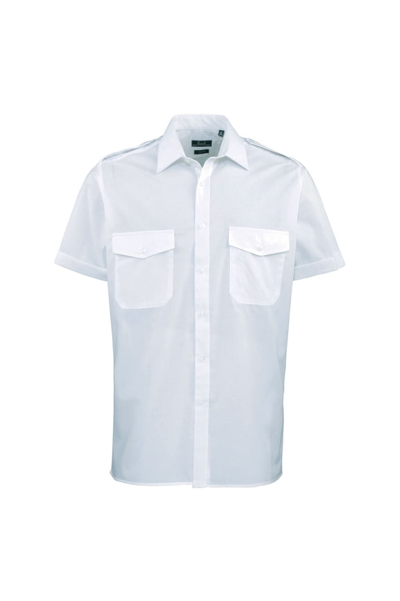 Mens Short Sleeve Pilot Plain Work Shirt