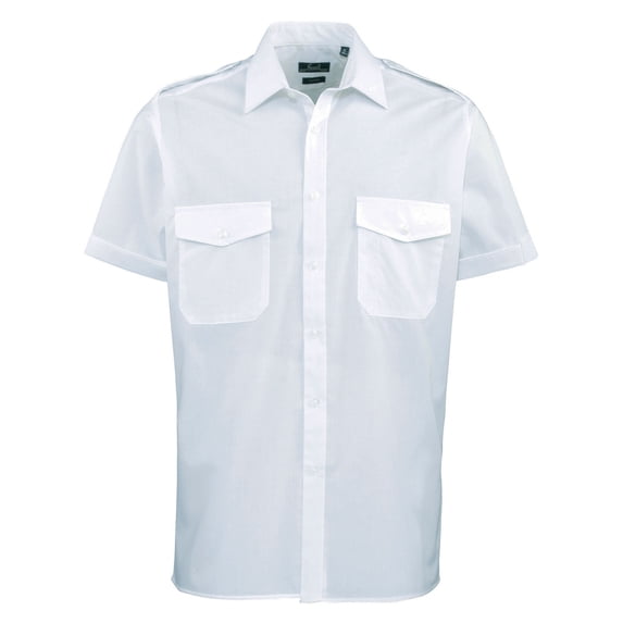 Premier Mens Short Sleeve Pilot Plain Work Shirt
