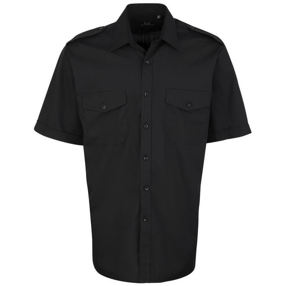 Premier Mens Short Sleeve Pilot Plain Work Shirt