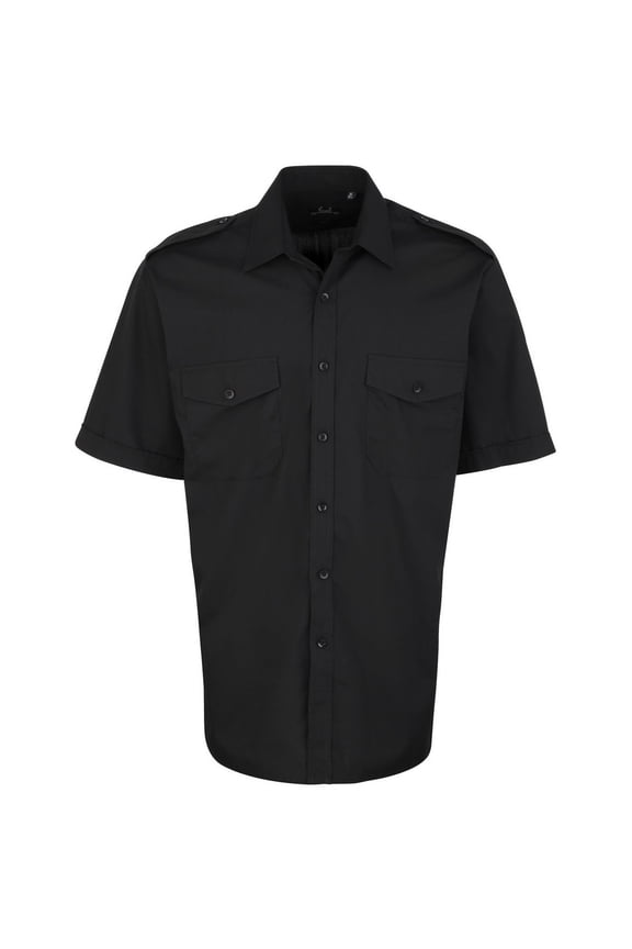 Premier Mens Short Sleeve Pilot Plain Work Shirt