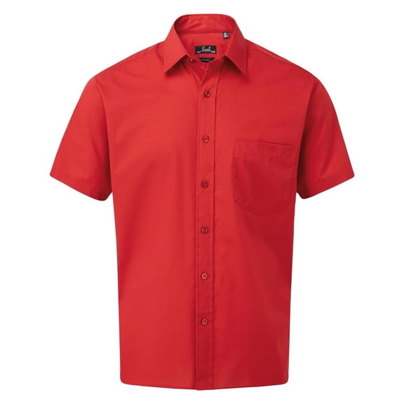Premier Mens Short Sleeve Poplin Shirt
