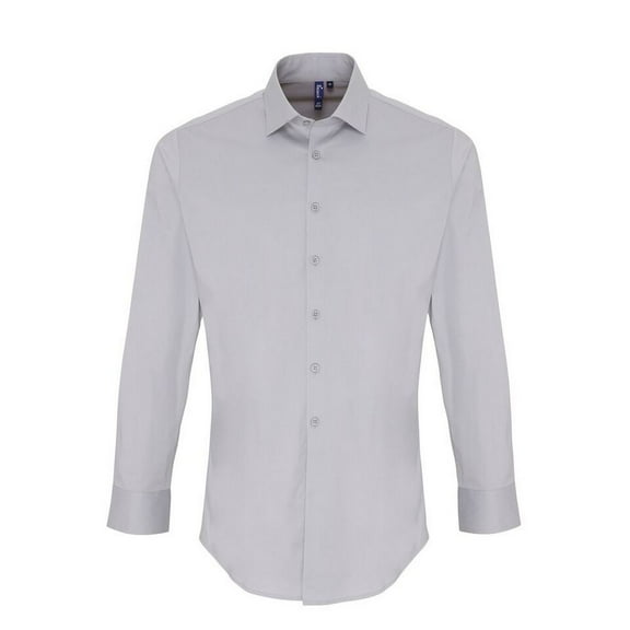 Premier Mens Stretch Fit Poplin Long Sleeve Shirt