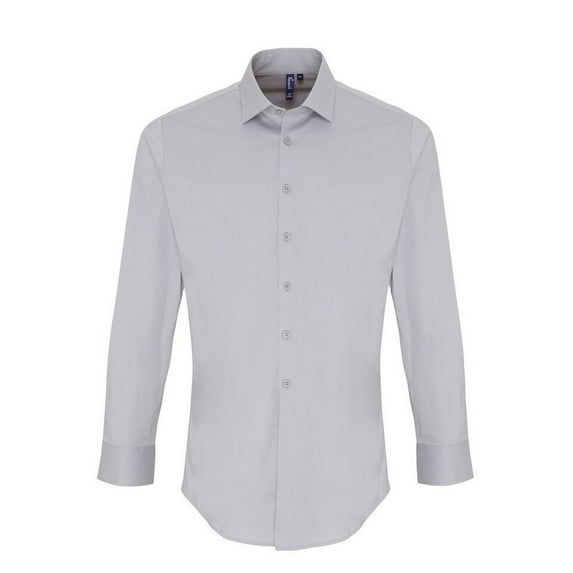 Premier Mens Stretch Fit Poplin Long Sleeve Shirt