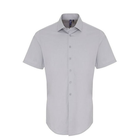 Premier Mens Stretch Fit Poplin Short Sleeve Shirt
