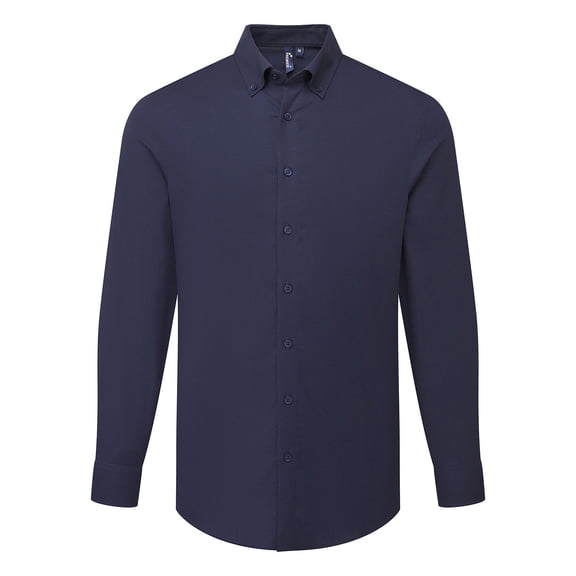 Premier Mens Supreme Oxford Long-Sleeved Formal Shirt