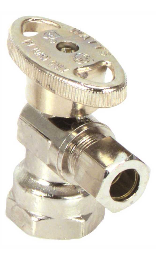 Retangle Stop Premier NLT1331ARFQ Quarter Turn Angle Stop, 1/2 in. IPS x 1/4 in ...
