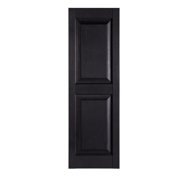 MISTER MXYZPTLK Premier One-Piece #002 Black Raised Panel Decorative Exterior Shutters, 15" x 59", 1-Pair