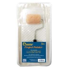 Premier Paint Roller 3-Piece 3” Trim Paint Roller Paint  Kit with Plastic Tray