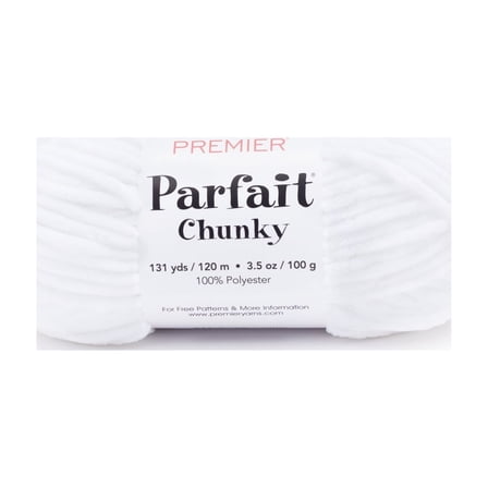 Premier Yarns Parfait® #6 Super Chunky Chenille Yarn, White, 3.5oz 131yds