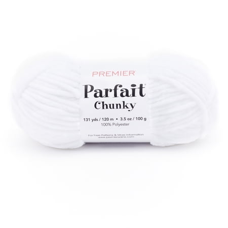 Premier Yarns Parfait® #6 Super Chunky Chenille Yarn, White, 3.5oz 131yds