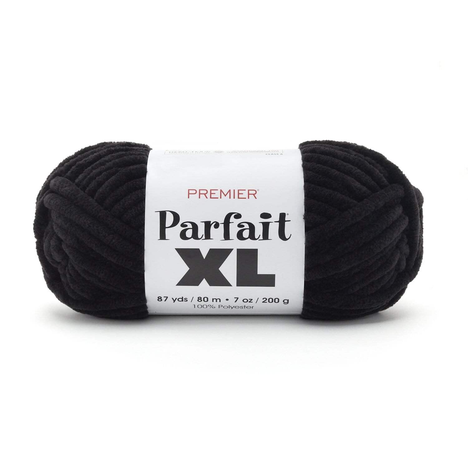 Premier Yarns Parfait&reg; XL #7 Super Chunky Jumbo Chenille Yarn, Black, 7oz 87yds
