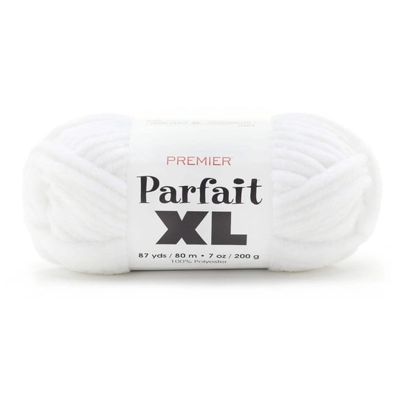 Premier Yarns Parfait® XL #7 Super Chunky Jumbo Chenille Yarn, White, 7oz 87yds