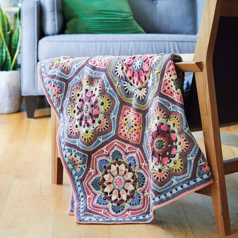 Premier Persian Tiles Throw Kit - Sandalwood, Yarns, Pattern
