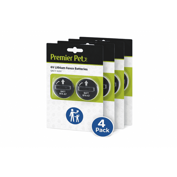 Premier Pet 6V Lithium Batteries Pack of 8 - Convenient Replacement Power Source - Broad Compatibility Pack for Wireless Fence Collars & In-Ground Fence™