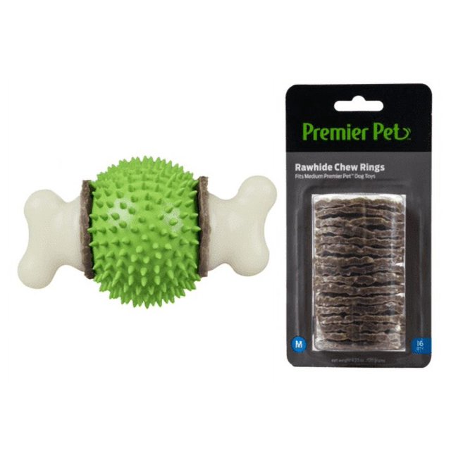 Premier Pet Rawhide Chew Ring Medium and Premier Pet Ring Holding Ball