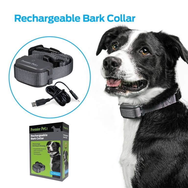 Premier Pet Bark Collar: Rechargeable, Adjustable, Waterproof, Static  Correction for All Dogs