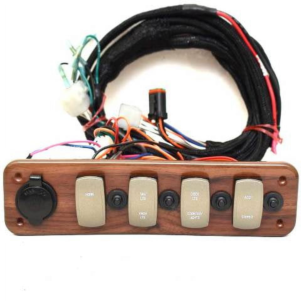 Premier Pontoon Boat Switch Panel 10 1/8 x 2 3/4 Inch Woodgrain
